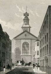 St Anne's Soho. c.1810 (etching) | Obraz na stenu