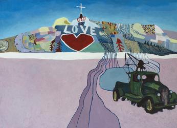 Meet me at Salvation mountain, 2015, (acrylic on canvas) | Obraz na stenu