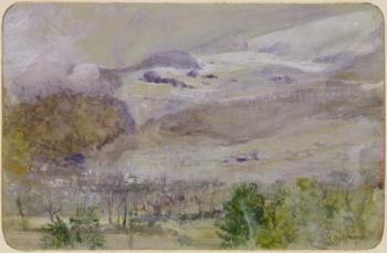 Swiss Valley Landscape, 1885 (w/c & gouache on paper) | Obraz na stenu