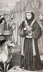 St. Anthony of Padua, from 'Military and Religious Life in the Middle Ages' by Paul Lacroix, published London c.1880 (litho) | Obraz na stenu