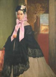 Therese de Gas (1842-95), sister of the artist, later Madame Edmond Morbilli, c.1863 (oil on canvas) | Obraz na stenu