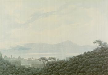 The Bay of Naples from Capodimonte, Italy, c.1790 (w/c over pencil on paper) | Obraz na stenu