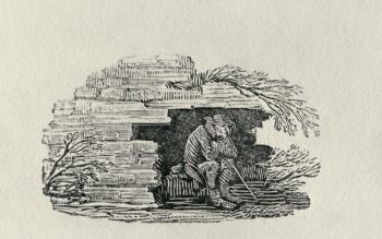 Seated Man Sheltering 'History of British Birds and Quadrupeds' (engraving) | Obraz na stenu