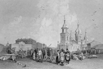 The Haymarket, St. Petersburg, engraved by W. Chevalier (engraving) | Obraz na stenu