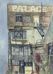 Palace Wharf, Rainville Road (oil pastel on paper) | Obraz na stenu