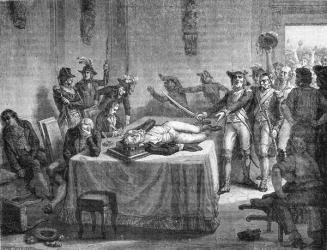 Robespierre Waiting for Execution having Shot Himself in the Jaw in 1794 (engraving) | Obraz na stenu