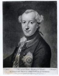 Portrait of His Most Serene Highness Charles (1735-1806), Prince of Brunswick, Luneburg and Wolfenbuttel (engraving) (b/w photo) | Obraz na stenu