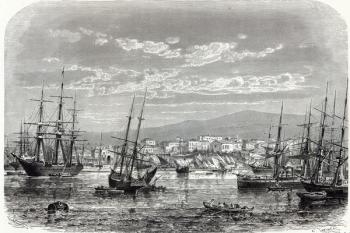 Athens: general view of the Piraeus, from 'The Illustrated London News' (engraving) | Obraz na stenu