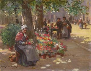The Flower Seller, 1912 (oil on board) | Obraz na stenu