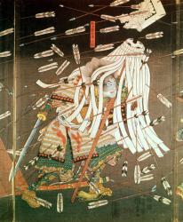 The Last Stand of the Kusanoki Clan, the Battle of Shijo Nawate, 1348, c..1851 (woodblock print) | Obraz na stenu