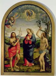 The Virgin with Saints Sebastian and John the Baptist | Obraz na stenu