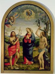The Virgin with Saints Sebastian and John the Baptist | Obraz na stenu