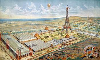 General View of the Universal Exhibition, Paris, 1889 (coloured engraving) | Obraz na stenu