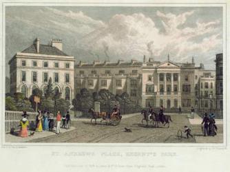 St. Andrews Place, Regents Park, 1828 (colour engraving) | Obraz na stenu