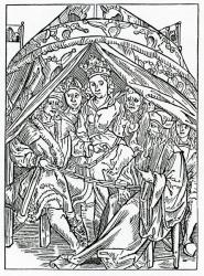 Of the great myght and power of folys, illustration from Alexander Barclay's English translation of 'The Ship of Fools', from an edition published in 1874 (engraving) | Obraz na stenu