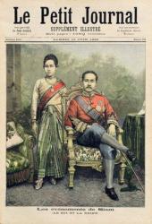 The King and Queen of Siam, illustration from 'Le Petit Journal', 10th June 1893 (coloured engraving) | Obraz na stenu