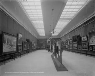 Modern American gallery, Brooklyn Institute of Arts and Sciences, c.1905-15 (b/w photo) | Obraz na stenu