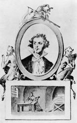 Imaginary Portrait of the Marquis de Sade (1740-1814) c.1814-15 (engraving) (b/w photo) | Obraz na stenu