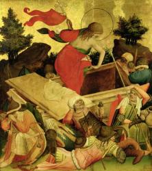 The Resurrection, panel from the St. Thomas Altar from St. John's Church, Hamburg, begun in 1424 (tempera & oil on panel) | Obraz na stenu