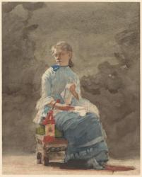 Woman Sewing, 1878-9 (watercolour over graphite on off-white wove watercolor paper) | Obraz na stenu
