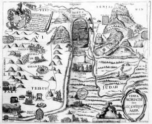 Map of Israel, from 'A Pisgah-sight of Palestine' by Thomas Fuller, 1650 (engraving) | Obraz na stenu