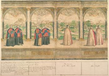 Imaginary Composite Procession of the Knights of the Garter at Windsor, engraved by Marcus Gheeraerts the Elder (1521-86) 1576 (coloured etching) | Obraz na stenu