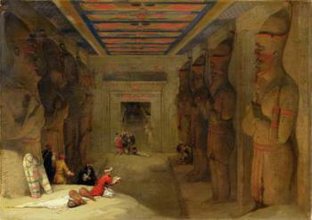 The Hypostyle Hall of the Great Temple at Abu Simbel, Egypt, 1849 (oil on panel) | Obraz na stenu
