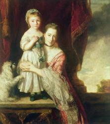 Georgiana, Countess Spencer with Lady Georgiana Spencer, 1759-61 (oil on canvas) | Obraz na stenu