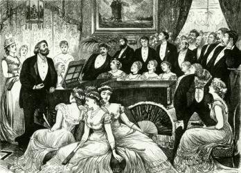 Musical evening (engraving) | Obraz na stenu