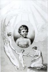 Mary Wollstonecraft Shelley (1797-1851) as a child, engraved by Robert Hartley Cromek (1770-1812) 1805 (engraving) (b&w photo) | Obraz na stenu