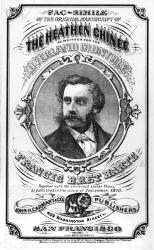 Facsimile of the original manuscript of 'The Heathen Chinee' by Francis Bret Harte (1836-1902), from 'Overland Monthly', 1871 (engraving) (b&w photo) | Obraz na stenu