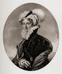 Marie Amelie, Queen of the French,1782-1866. Wife of Louis Philippe King of the French in 1828. From the miniature by Millet from the book "The Letters of Queen Victoria 1844-1853 Vol II"published 1907. | Obraz na stenu