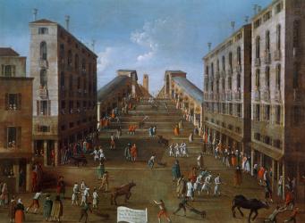 Bullfighting at the Rialto Bridge (oil on canvas) | Obraz na stenu