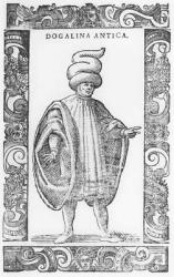 Man wearing Dogalina, 1590 (engraving) | Obraz na stenu