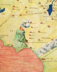 Mount Sinai and the Red Sea, from an Atlas of the World in 33 Maps, Venice, 1st September 1553 (ink on vellum) (detail from 330963) | Obraz na stenu