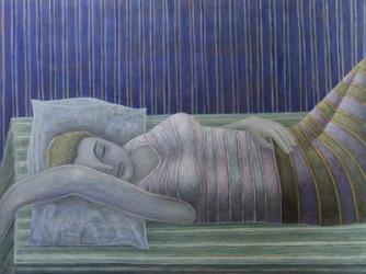 To Sleep, Perchance to Dream (Stripes), 2014 (oil on canvas) | Obraz na stenu