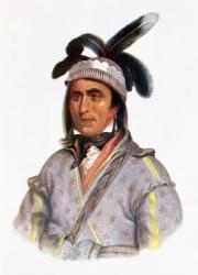 Opothle-Yoholo, a Creek Chief, 1825, illustration from 'The Indian Tribes of North America, Vol.2', by Thomas L. McKenney and James Hall, pub. by John Grant (colour litho) | Obraz na stenu