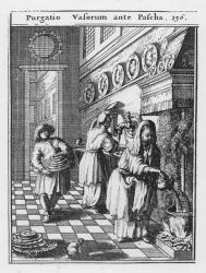 Washing the household vessels before Passover (Purgatio Vasorum ante Pascha), illustration from 'Philologus Hebraeo-Mixtus' by Johannes Leusden, pub. Utrecht, 1699 (engraving) | Obraz na stenu