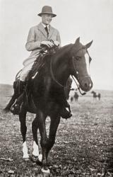 The Prince of Wales, later King Edward VIII, in Canada, riding on the Bar U Range Ranch in 1923. From Edward VIII His Life and Reign. | Obraz na stenu