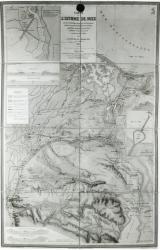 Preparatory Map of the Suez Canal, 1855 (engraving) (b/w photo) | Obraz na stenu