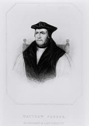 Portrait of Matthew Parker (1504-75) from 'Lodge's British Portraits', 1823 (engraving) (b/w photo) | Obraz na stenu