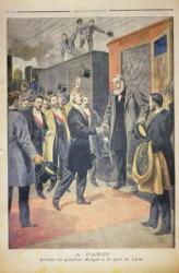 At Paris: the Arrival of President Kruger at the Gare de Lyon, illustration from 'Le Petit Journal', 9 December 1900 (coloured engraving) (see also 116054) | Obraz na stenu