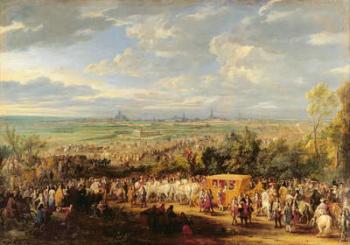 The Entry of Louis XIV (1638-1715) and Marie-Therese (1638-83) of Austria in to Arras, 30th July 1667, c.1685 (oil on canvas) | Obraz na stenu