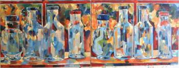 Studio Bottles, (oil on canvas) | Obraz na stenu