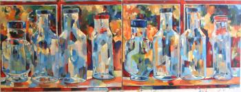 Studio Bottles, (oil on canvas) | Obraz na stenu