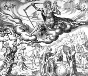Melancholy, from 'The four temperaments' series, engraved by Harmen Jansz Muller, 1566 (engraving) | Obraz na stenu