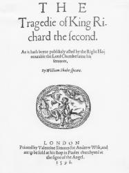 Frontispiece for 'The Tragedy of King Richard the Second', by William Shakespeare, 1598 (engraving) | Obraz na stenu