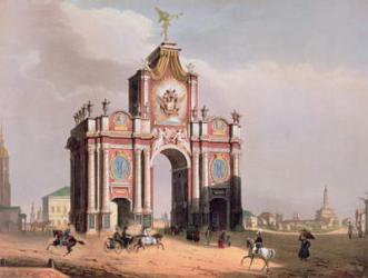 The Red Gate in Moscow, printed by Lemercier, Paris, 1840s (colour litho) | Obraz na stenu