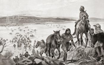 Phrygians crossing the Bosphorus from Europe into Asia, from Hutchinson's History of the Nations, pub.1915 | Obraz na stenu