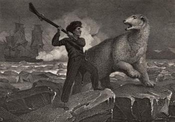 Nelson's encounter with a Bear, illustration from 'The Life of Nelson' by Robert Southey (1774-1843) first published 1813 (engraving) | Obraz na stenu